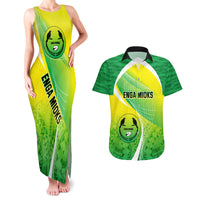 Custom Enga Mioks Rugby Couples Matching Tank Maxi Dress and Hawaiian Shirt Papua New Guinea Polynesian Tattoo LT03 Green - Polynesian Pride