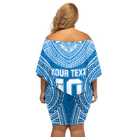 Custom Gulf Isou Rugby Off Shoulder Short Dress Papua New Guinea Polynesian Tattoo LT03 - Polynesian Pride