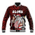 Hawaii Aloha Santa Claus Funny Polynesian Tattoo Baseball Jacket Red Color