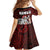 Hawaii Aloha Santa Claus Funny Polynesian Tattoo Family Matching Puletasi and Hawaiian Shirt Red Color