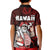 Hawaii Aloha Santa Claus Funny Polynesian Tattoo Kid Polo Shirt Red Color