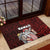 Hawaii Aloha Santa Claus Funny Polynesian Tattoo Rubber Doormat Red Color