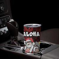 Hawaii Aloha Santa Claus Funny Polynesian Tattoo Tumbler Cup Red Color
