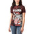 Hawaii Aloha Santa Claus Funny Polynesian Tattoo Women Polo Shirt Red Color