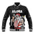 Hawaii Aloha Santa Claus Funny Polynesian Tattoo Baseball Jacket Black Color