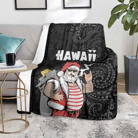 Hawaii Aloha Santa Claus Funny Polynesian Tattoo Blanket Black Color LT03 - Polynesian Pride