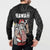 Hawaii Aloha Santa Claus Funny Polynesian Tattoo Button Sweatshirt Black Color