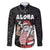 Hawaii Aloha Santa Claus Funny Polynesian Tattoo Family Matching Tank Maxi Dress and Hawaiian Shirt Black Color