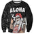 Hawaii Aloha Santa Claus Funny Polynesian Tattoo Sweatshirt Black Color