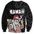 Hawaii Aloha Santa Claus Funny Polynesian Tattoo Sweatshirt Black Color