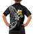 Hawaiian Hibiscus and Plumeria Polynesian Tribal Tattoo Family Matching Tank Maxi Dress and Hawaiian Shirt Black Color