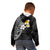 Hawaiian Hibiscus and Plumeria Polynesian Tribal Tattoo Kid Hoodie Black Color