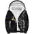 Hawaiian Hibiscus and Plumeria Polynesian Tribal Tattoo Sherpa Hoodie Black Color
