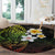 Hawaiian Hibiscus and Plumeria Polynesian Tribal Tattoo Round Carpet Reggae Color