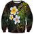 Hawaiian Hibiscus and Plumeria Polynesian Tribal Tattoo Sweatshirt Reggae Color