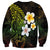 Hawaiian Hibiscus and Plumeria Polynesian Tribal Tattoo Sweatshirt Reggae Color