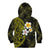 Hawaiian Hibiscus and Plumeria Polynesian Tribal Tattoo Kid Hoodie Yellow Color