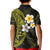 Hawaiian Hibiscus and Plumeria Polynesian Tribal Tattoo Kid Polo Shirt Yellow Color