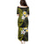 Hawaiian Hibiscus and Plumeria Polynesian Tribal Tattoo Puletasi Yellow Color