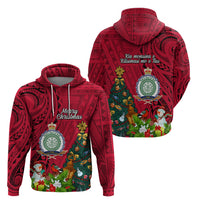 Niue Christmas Hoodie Coat of Arms and Polynesian Tattoo Xmas Element Christmas Red Vibe LT03 - Polynesian Pride