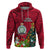 Personalised Niue Christmas Hoodie Coat of Arms and Polynesian Tattoo Xmas Element Christmas Red Vibe LT03 Red - Polynesian Pride