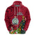 Personalised Niue Christmas Hoodie Coat of Arms and Polynesian Tattoo Xmas Element Christmas Red Vibe LT03 - Polynesian Pride