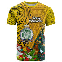 Niue Christmas T Shirt Coat of Arms and Polynesian Tattoo Xmas Element Christmas Yellow Vibe LT03 Yellow - Polynesian Pride
