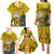 Personalised Niue Christmas Family Matching Puletasi Dress and Hawaiian Shirt Coat of Arms and Polynesian Tattoo Xmas Element Christmas Yellow Vibe LT03 - Polynesian Pride