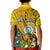 Personalised Niue Christmas Kid Polo Shirt Coat of Arms and Polynesian Tattoo Xmas Element Christmas Yellow Vibe LT03 - Polynesian Pride