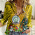 Personalised Niue Christmas Women Casual Shirt Coat of Arms and Polynesian Tattoo Xmas Element Christmas Yellow Vibe LT03 Female Yellow - Polynesian Pride