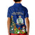 Niue Christmas Kid Polo Shirt Coat of Arms and Polynesian Tattoo Xmas Element Christmas Blue Vibe LT03 - Polynesian Pride