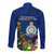 Niue Christmas Long Sleeve Button Shirt Coat of Arms and Polynesian Tattoo Xmas Element Christmas Blue Vibe LT03 - Polynesian Pride