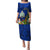 Niue Christmas Puletasi Coat of Arms and Polynesian Tattoo Xmas Element Christmas Blue Vibe LT03 Long Dress Blue - Polynesian Pride