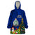 Niue Christmas Wearable Blanket Hoodie Coat of Arms and Polynesian Tattoo Xmas Element Christmas Blue Vibe LT03 One Size Blue - Polynesian Pride