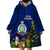 Niue Christmas Wearable Blanket Hoodie Coat of Arms and Polynesian Tattoo Xmas Element Christmas Blue Vibe LT03 - Polynesian Pride