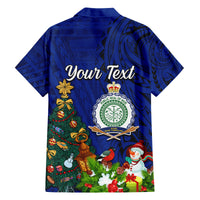 Personalised Niue Christmas Family Matching Tank Maxi Dress and Hawaiian Shirt Coat of Arms and Polynesian Tattoo Xmas Element Christmas Blue Vibe LT03 - Polynesian Pride