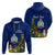 Personalised Niue Christmas Hoodie Coat of Arms and Polynesian Tattoo Xmas Element Christmas Blue Vibe LT03 - Polynesian Pride