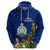 Personalised Niue Christmas Hoodie Coat of Arms and Polynesian Tattoo Xmas Element Christmas Blue Vibe LT03 - Polynesian Pride