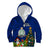 Personalised Niue Christmas Kid Hoodie Coat of Arms and Polynesian Tattoo Xmas Element Christmas Blue Vibe LT03 Zip Hoodie Blue - Polynesian Pride