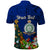 Personalised Niue Christmas Polo Shirt Coat of Arms and Polynesian Tattoo Xmas Element Christmas Blue Vibe LT03 - Polynesian Pride