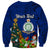 Personalised Niue Christmas Sweatshirt Coat of Arms and Polynesian Tattoo Xmas Element Christmas Blue Vibe LT03 - Polynesian Pride