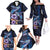 Hawaiian Whales Love Couple Family Matching Off The Shoulder Long Sleeve Dress and Hawaiian Shirt Hibiscus and Kakau Art Tattoo Night Sky Vibe