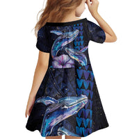 Hawaiian Whales Love Couple Family Matching Summer Maxi Dress and Hawaiian Shirt Hibiscus and Kakau Art Tattoo Night Sky Vibe LT03 - Polynesian Pride