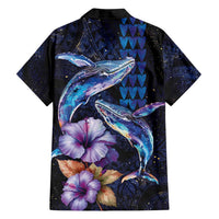 Hawaiian Whales Love Couple Family Matching Summer Maxi Dress and Hawaiian Shirt Hibiscus and Kakau Art Tattoo Night Sky Vibe LT03 - Polynesian Pride