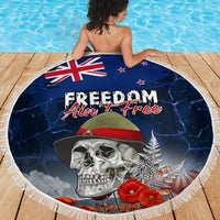 New Zealand ANZAC Day Beach Blanket Freedom Ain't Free