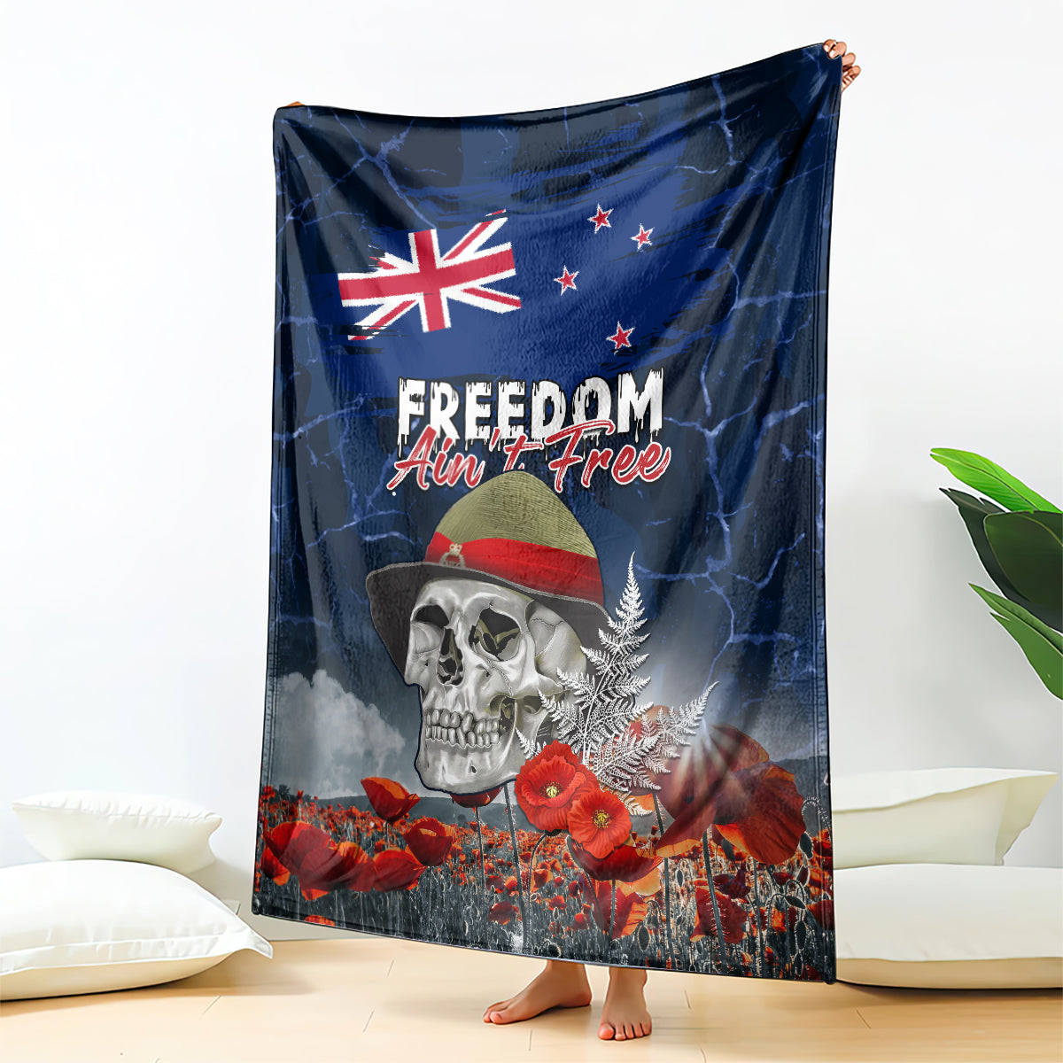 New Zealand ANZAC Day Blanket Freedom Ain't Free