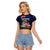 New Zealand ANZAC Day Raglan Cropped T Shirt Freedom Ain't Free LT05 Female Blue - Polynesian Pride