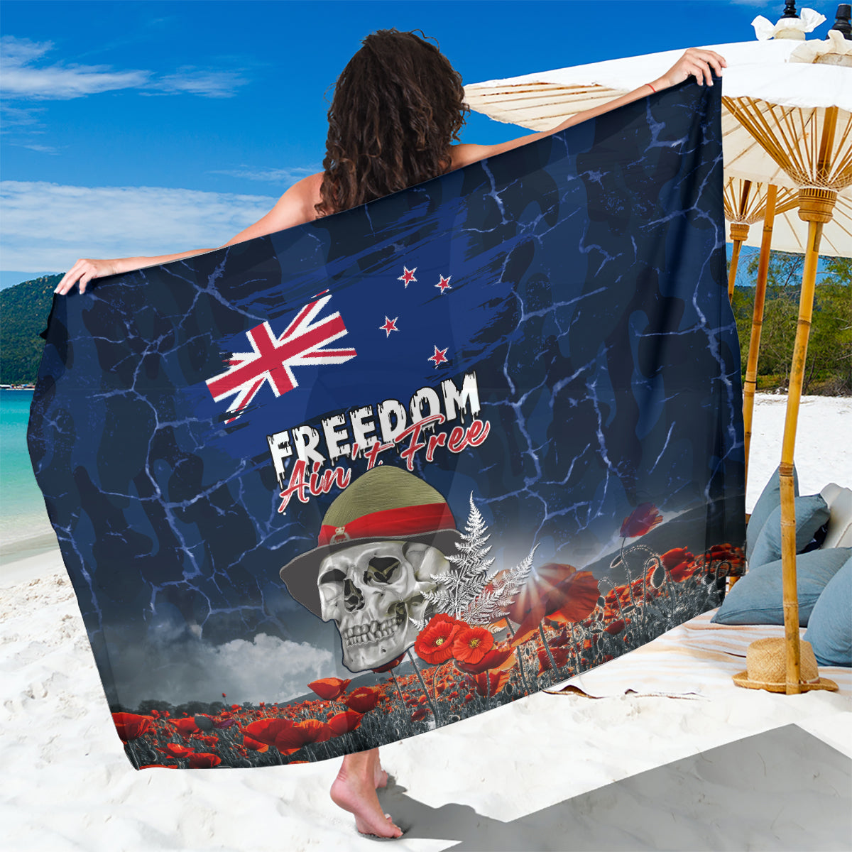 New Zealand ANZAC Day Sarong Freedom Ain't Free