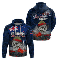New Zealand ANZAC Day Zip Hoodie Freedom Ain't Free LT05 - Polynesian Pride