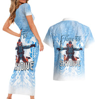 New Zealand Sky Diving Couples Matching Short Sleeve Bodycon Dress and Hawaiian Shirt Lets Get High